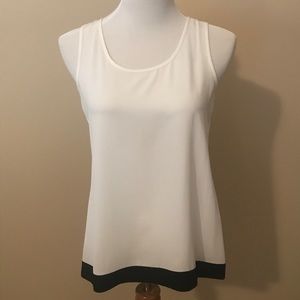 White top black trim with slit back from Express